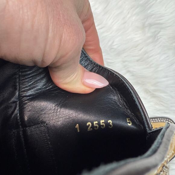 JB Dillon Reserve Women's Brown Cowboy Boots Size 7.5 Snake Print Cutouts - Picture 14 of 16